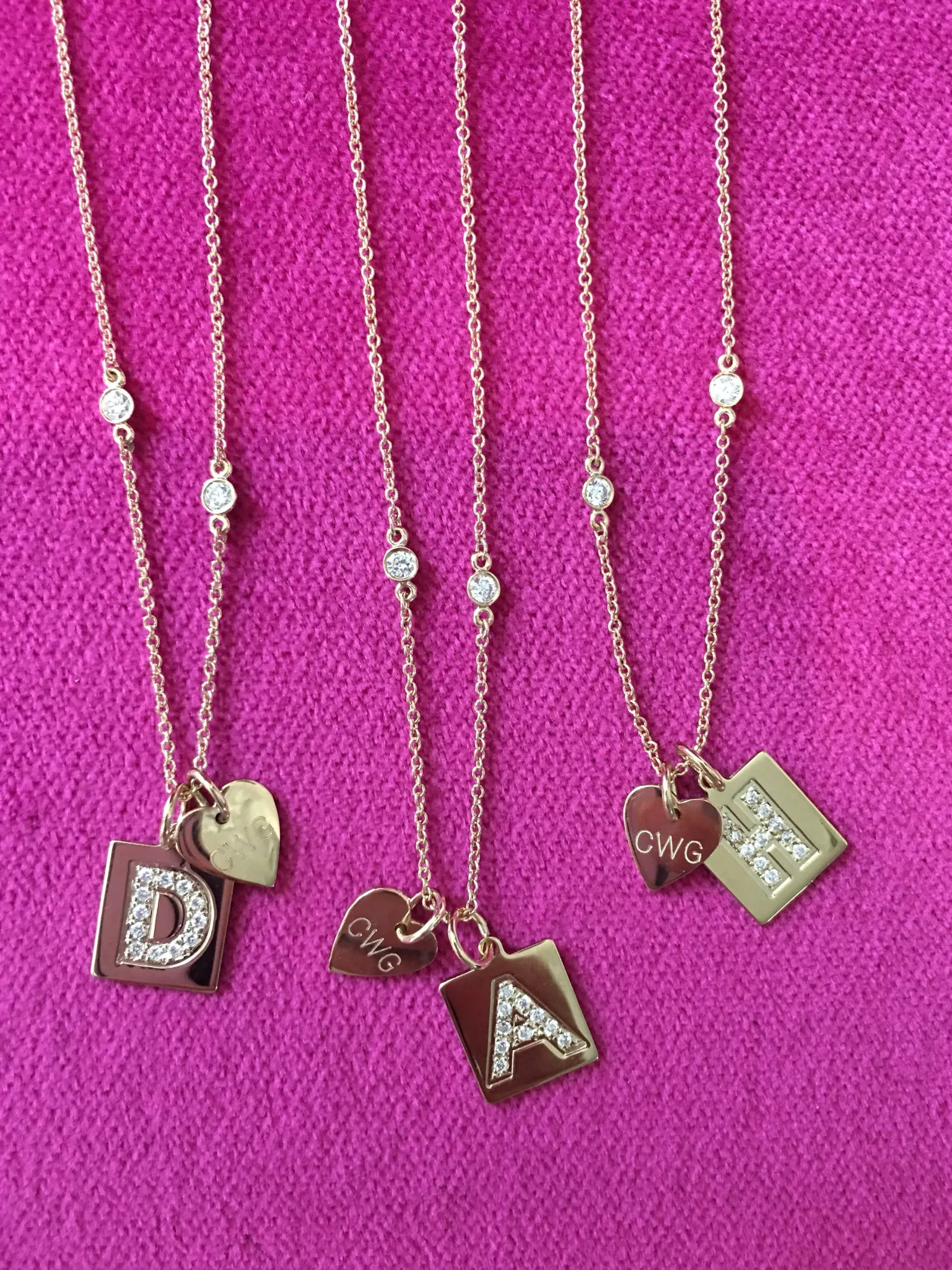 Diamond Initial Scrabble Tile Charm