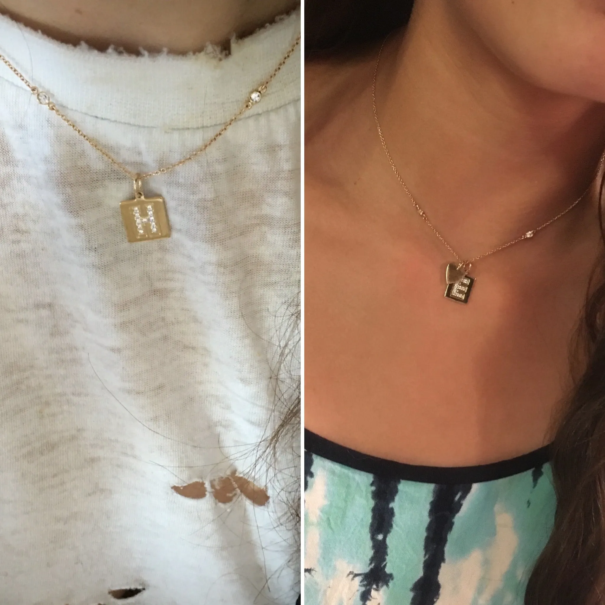 Diamond Initial Scrabble Tile Charm