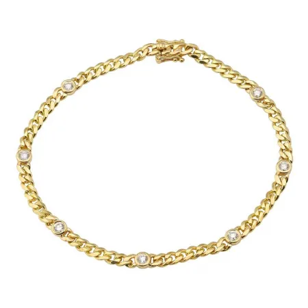 Diamond Multiple Bezels Cuban Link Bracelet