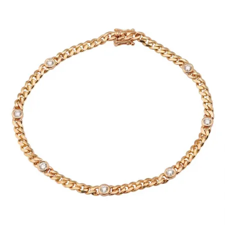 Diamond Multiple Bezels Cuban Link Bracelet