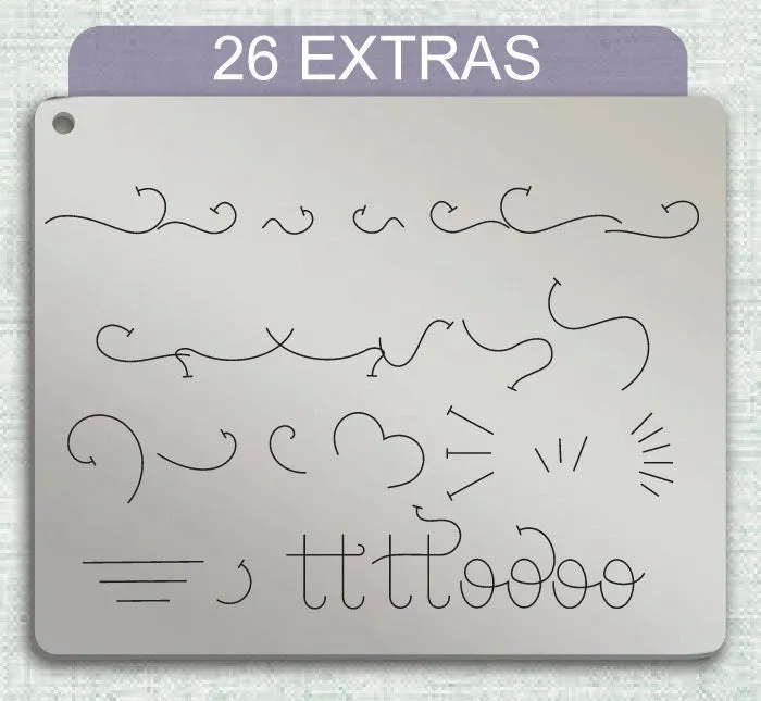 Diva Duo typeface Metal Letter Stamps, full Alphabet.