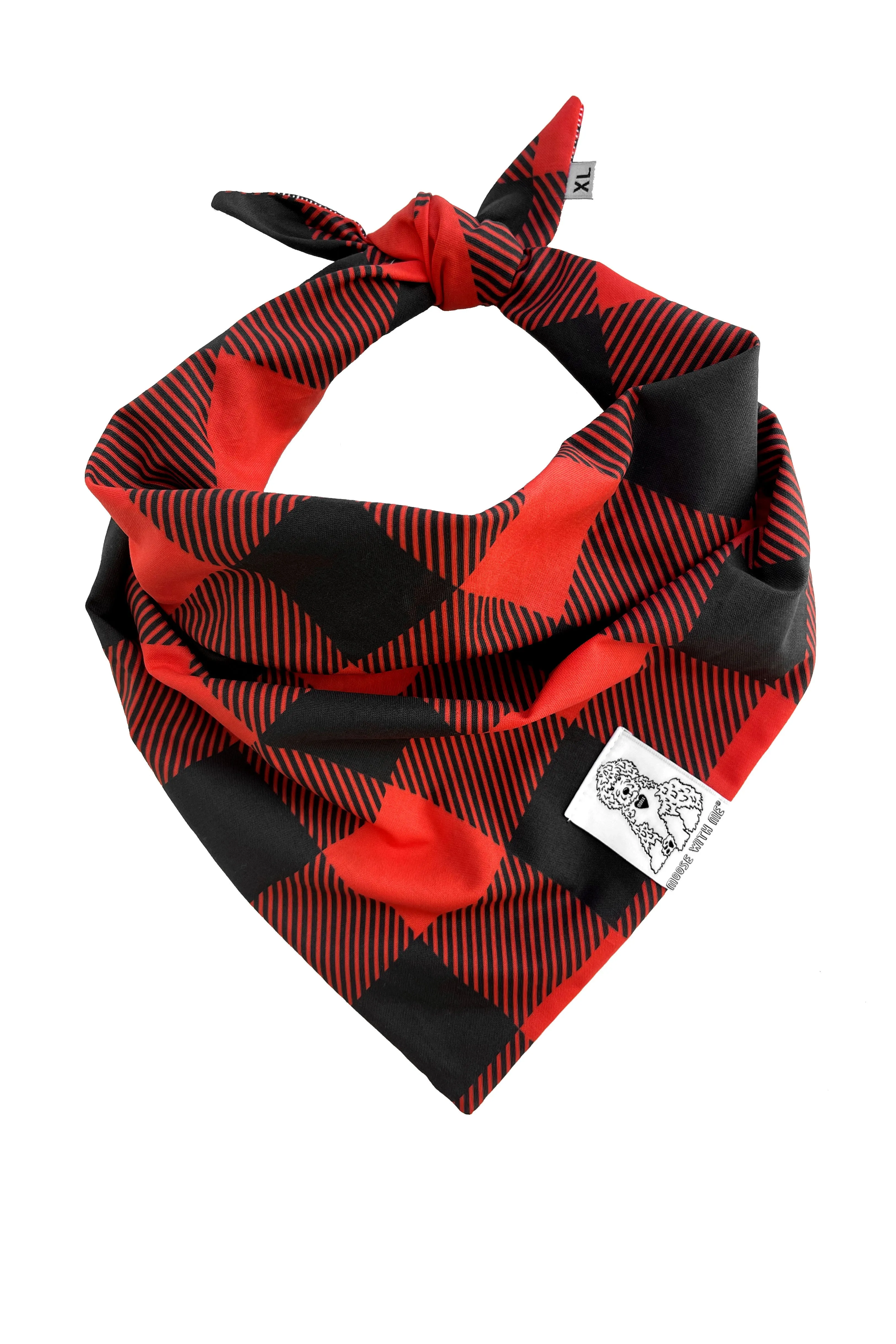 ★Dog Bandana Buffalo Check - Customize with Interchangeable Velcro Patches
