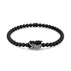 Dracarys | Gunmetal | Crystal Dragon Charm Bracelet