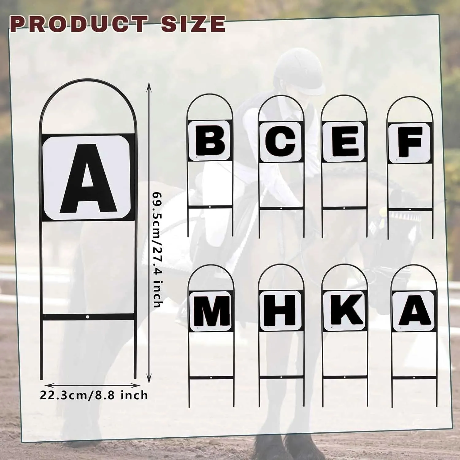 Dressage Letters Arena Markers,Metal Dressage Arena Letters Dressage Equipment for Equestrian Athletes and Events