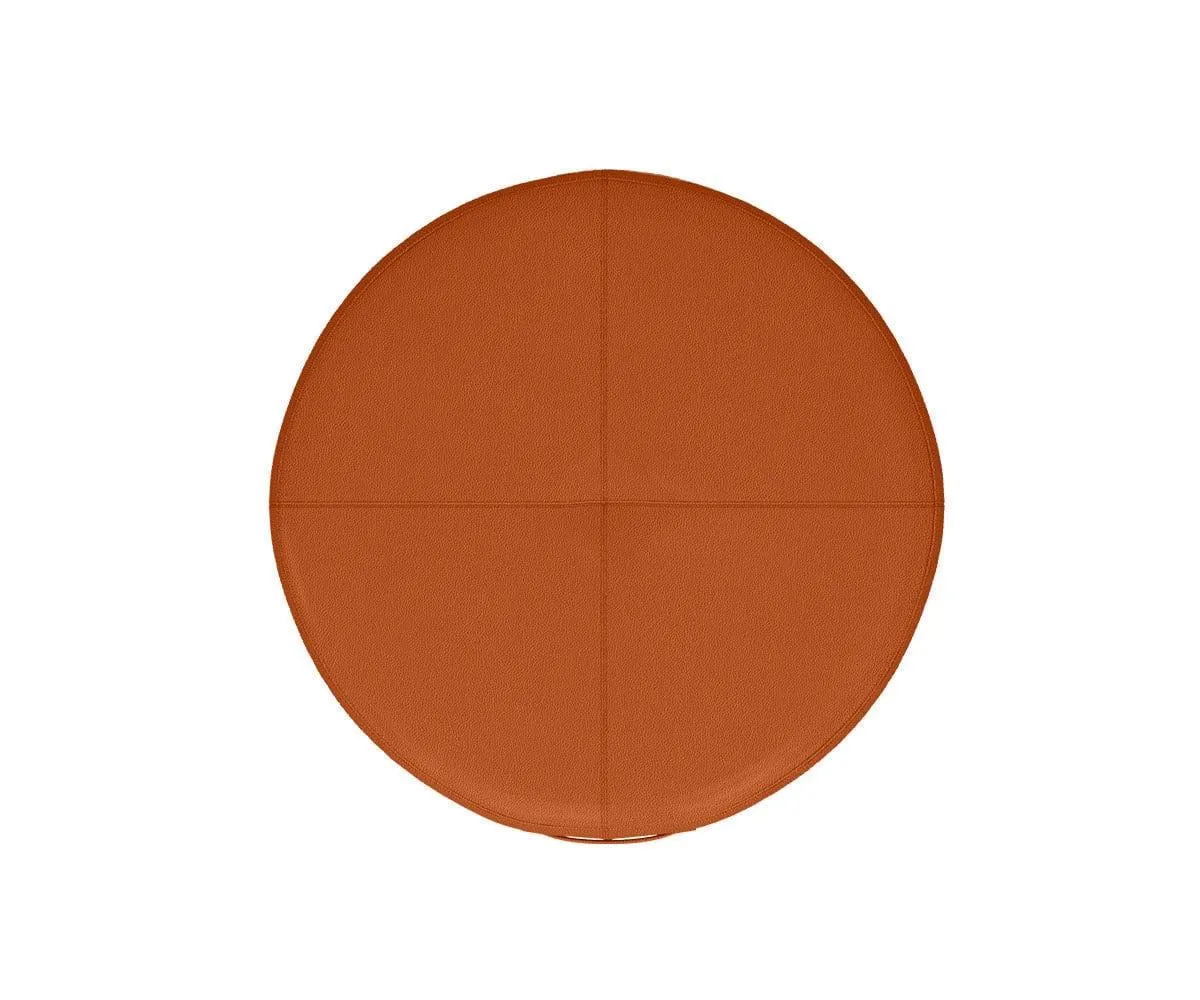 Ellis Leather Round Ottoman