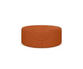 Ellis Leather Round Ottoman