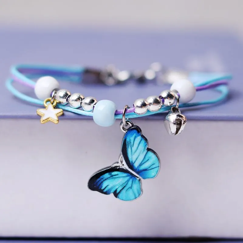 Embroidered Alloy Notes Cowhide Bracelet