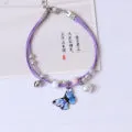 Embroidered Alloy Notes Cowhide Bracelet