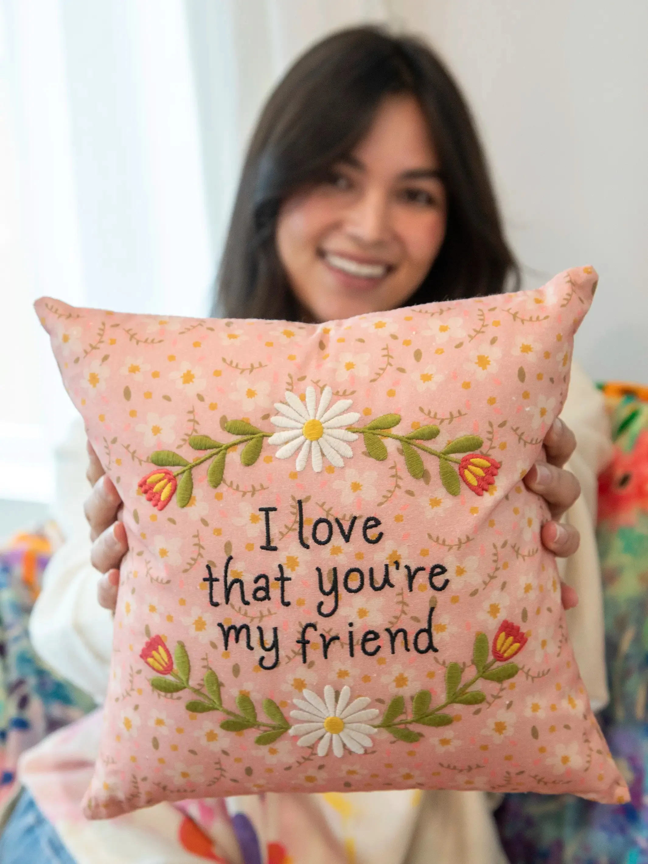 Embroidered Giving Pillow - Friend