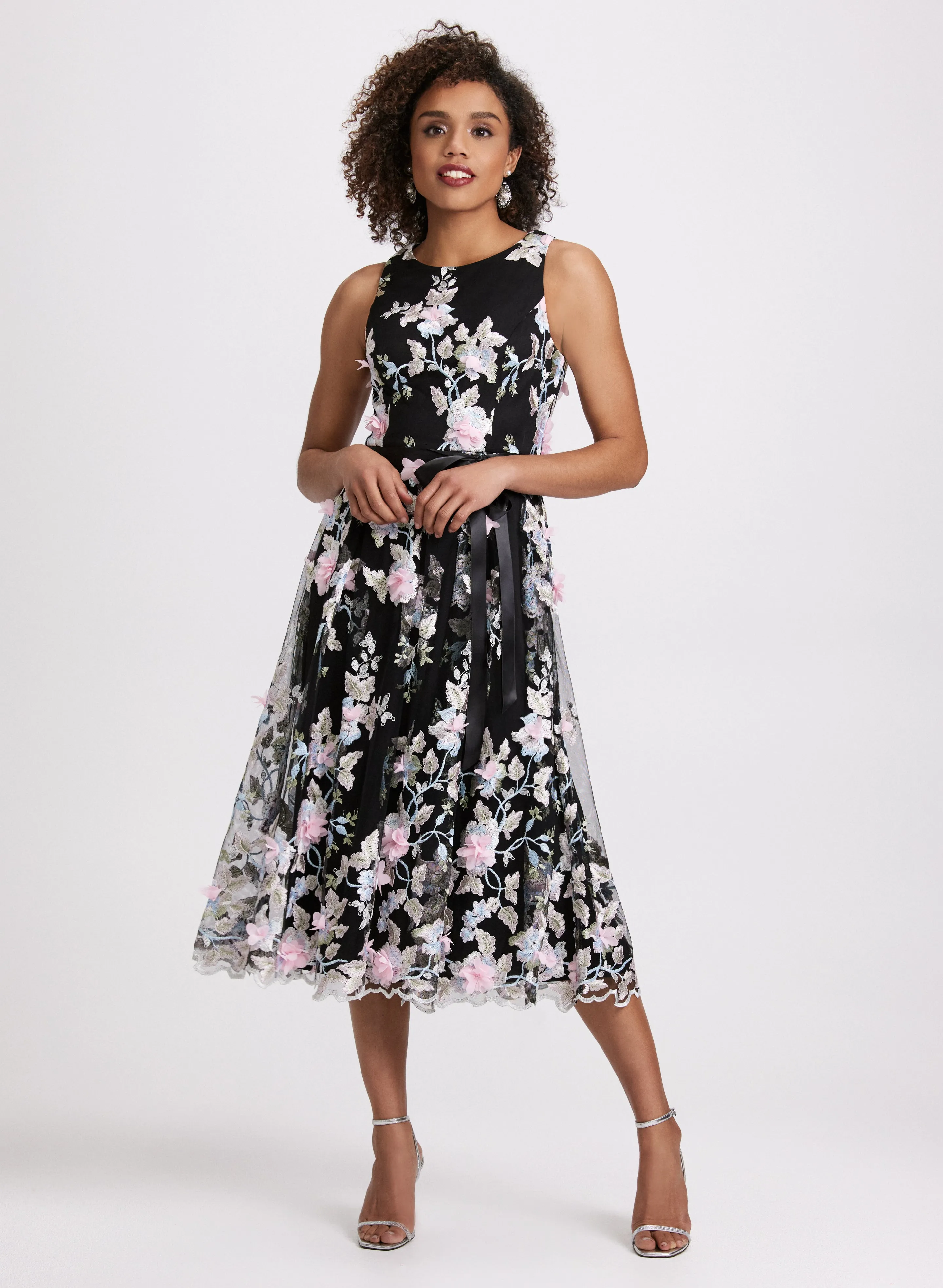 Embroidered Tulle Dress
