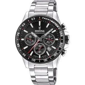 Festina Timeless Chronograph Stainless Steel Chronograph Mens Watch I Model F20560/6 Quartz Movement