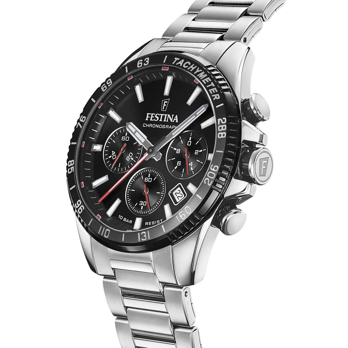 Festina Timeless Chronograph Stainless Steel Chronograph Mens Watch I Model F20560/6 Quartz Movement