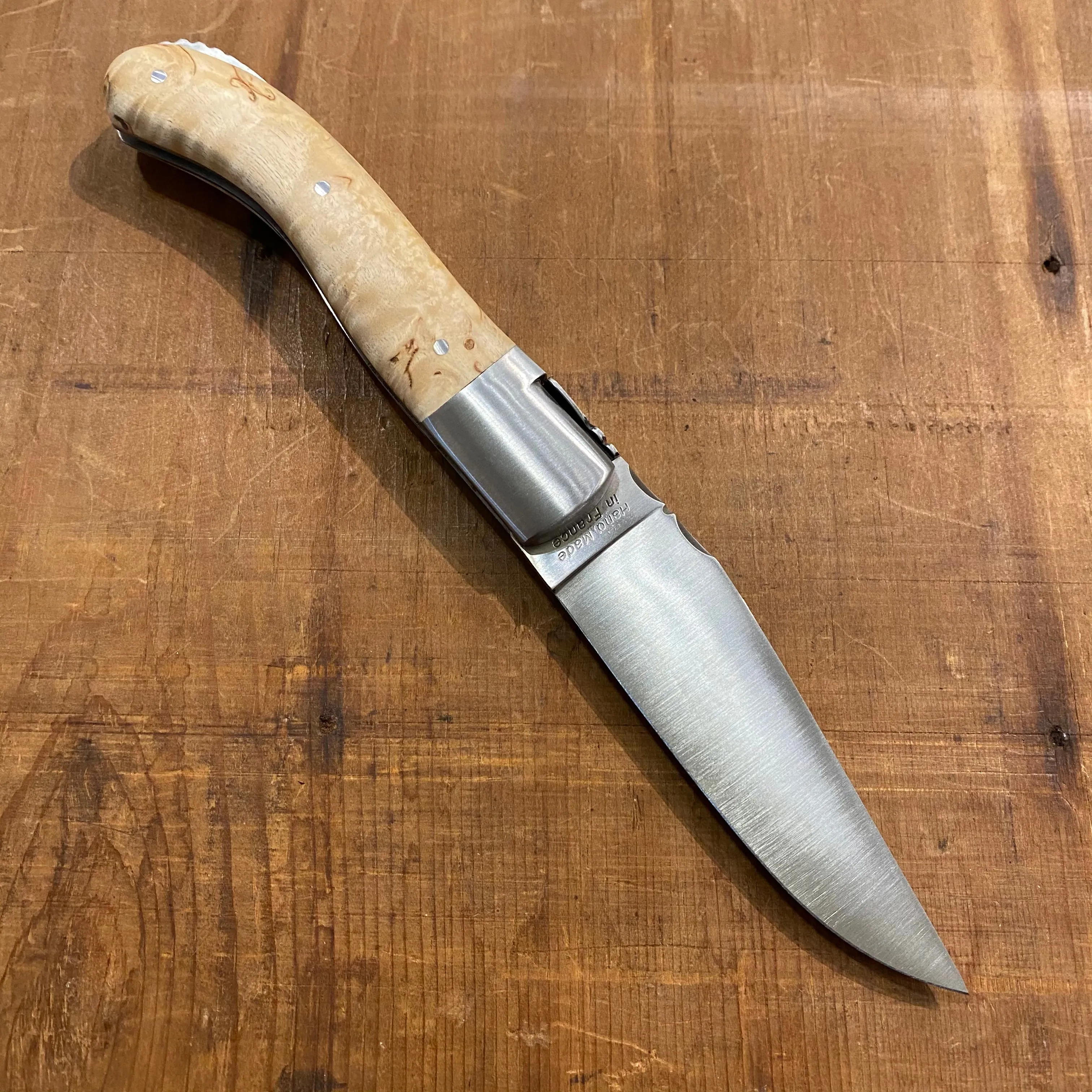 Fontenille Pataud Laguiole Sport 13cm Pocket Knife Curly Birch Lockback