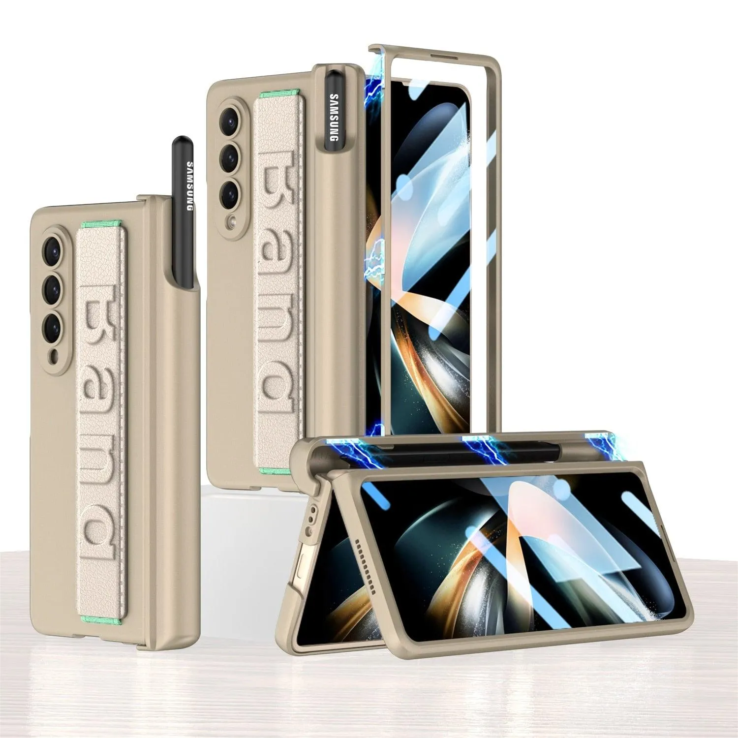 Fumi Protective Case With Magnetic Pen Hinge And Screen Protector for Galaxy Z Fold 4
