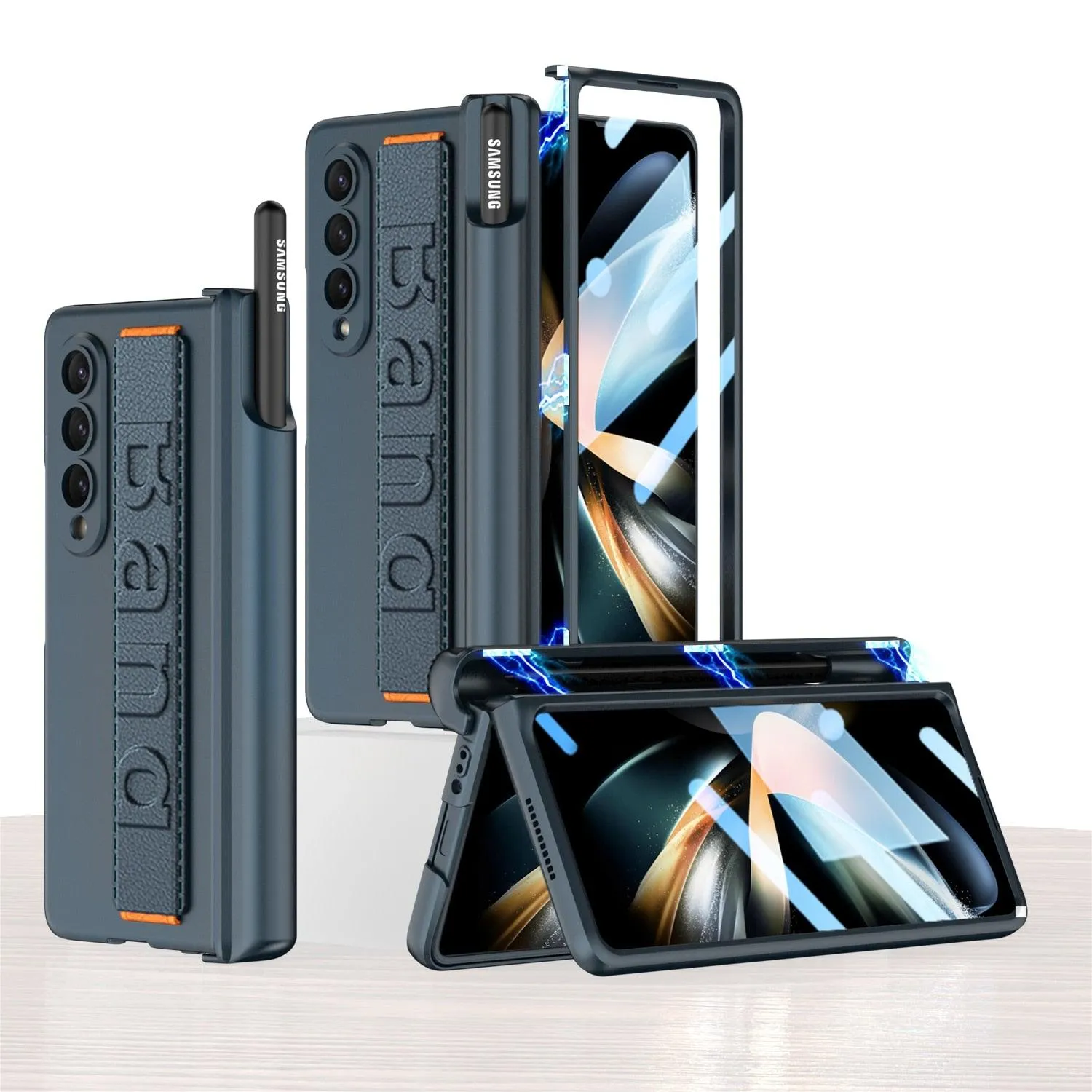 Fumi Protective Case With Magnetic Pen Hinge And Screen Protector for Galaxy Z Fold 4