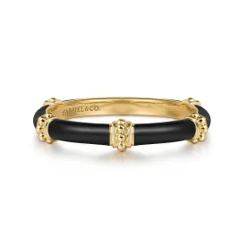 Gabriel & Co. Yellow Stackable Ring with Enamel