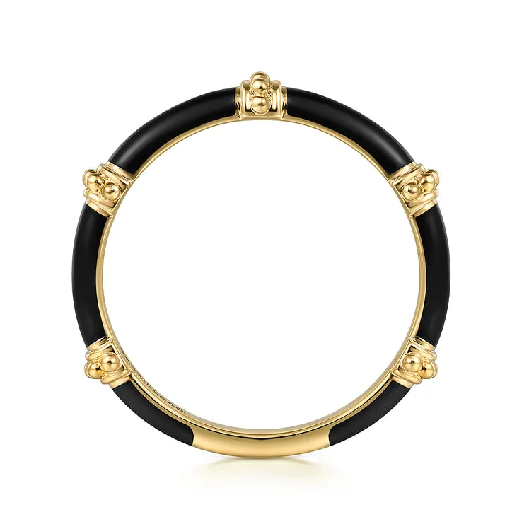 Gabriel & Co. Yellow Stackable Ring with Enamel