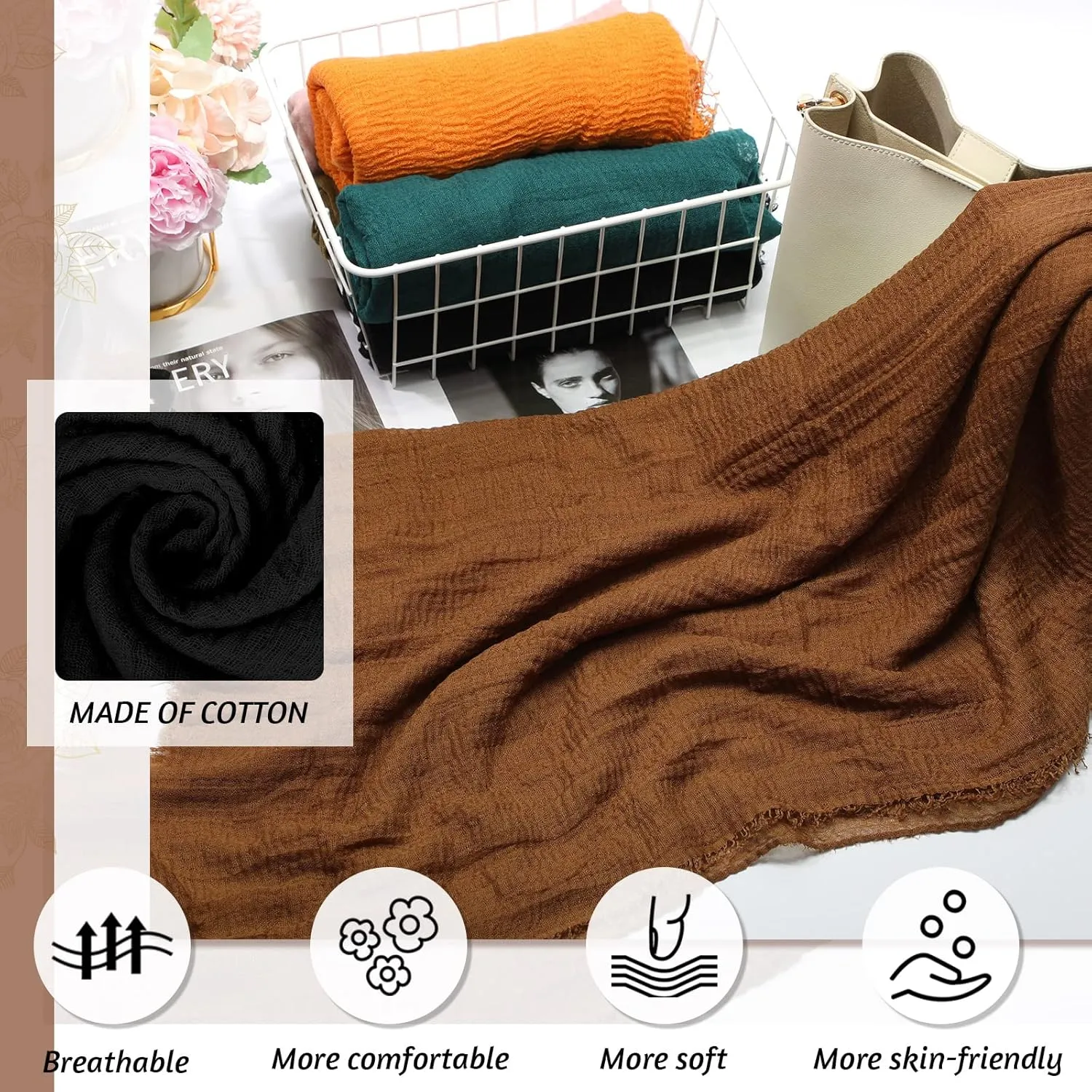 Geyoga 12 Pieces Head Wraps for Turbans African Black Women Bulk Soft Hair Headband Scarf
