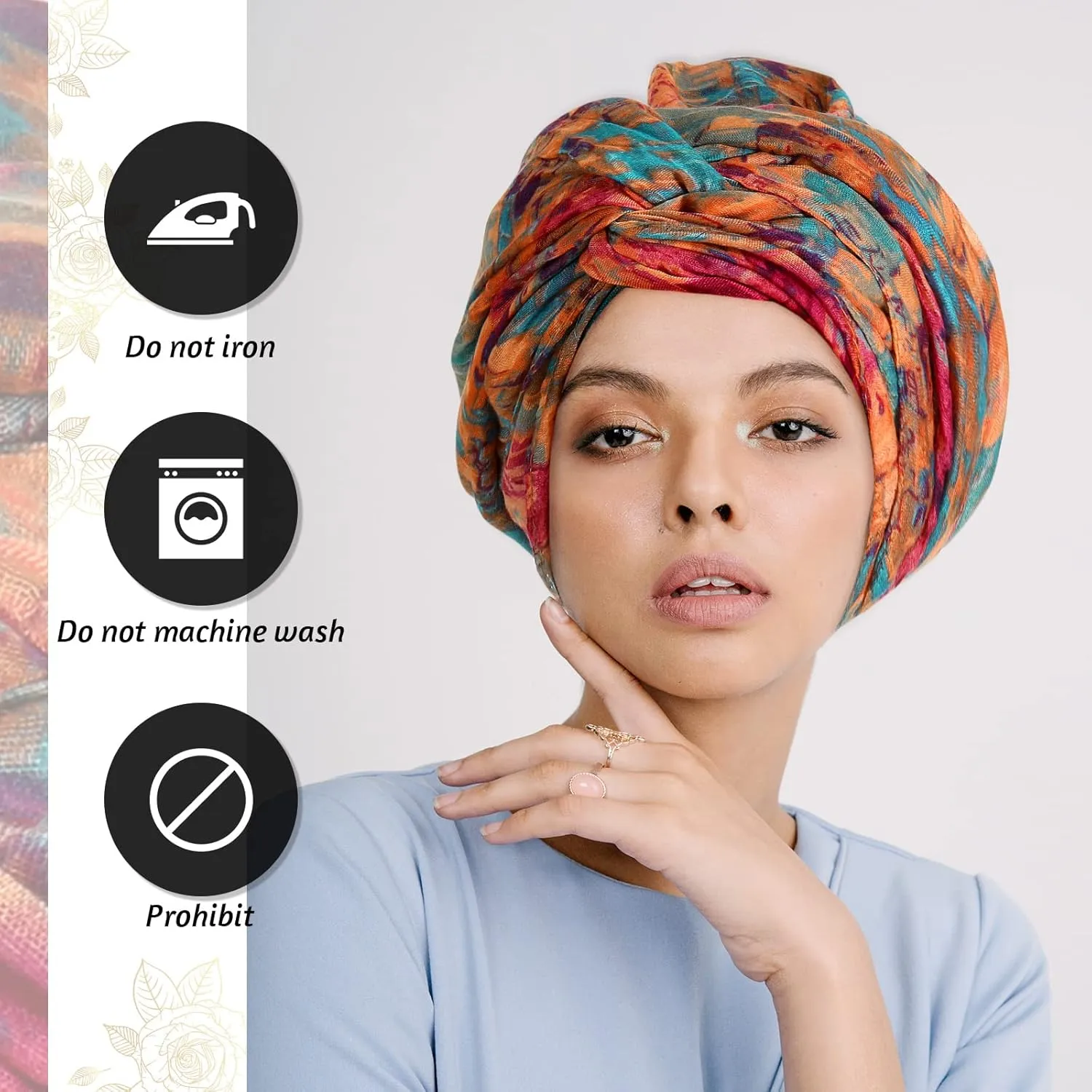 Geyoga 12 Pieces Head Wraps for Turbans African Black Women Bulk Soft Hair Headband Scarf