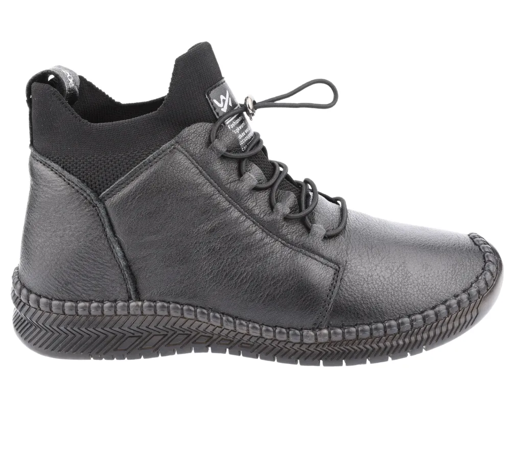 Ghete casual, dama, FORMAZIONE, 2061-01 negru, piele naturala