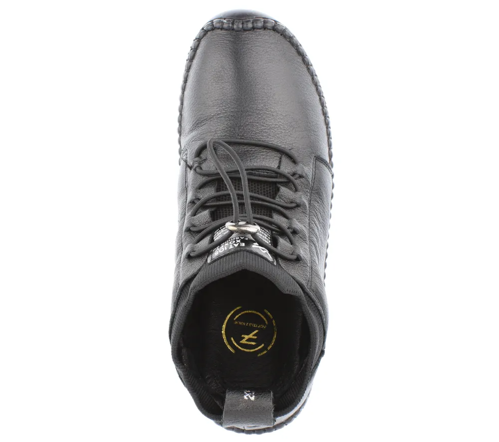 Ghete casual, dama, FORMAZIONE, 2061-01 negru, piele naturala