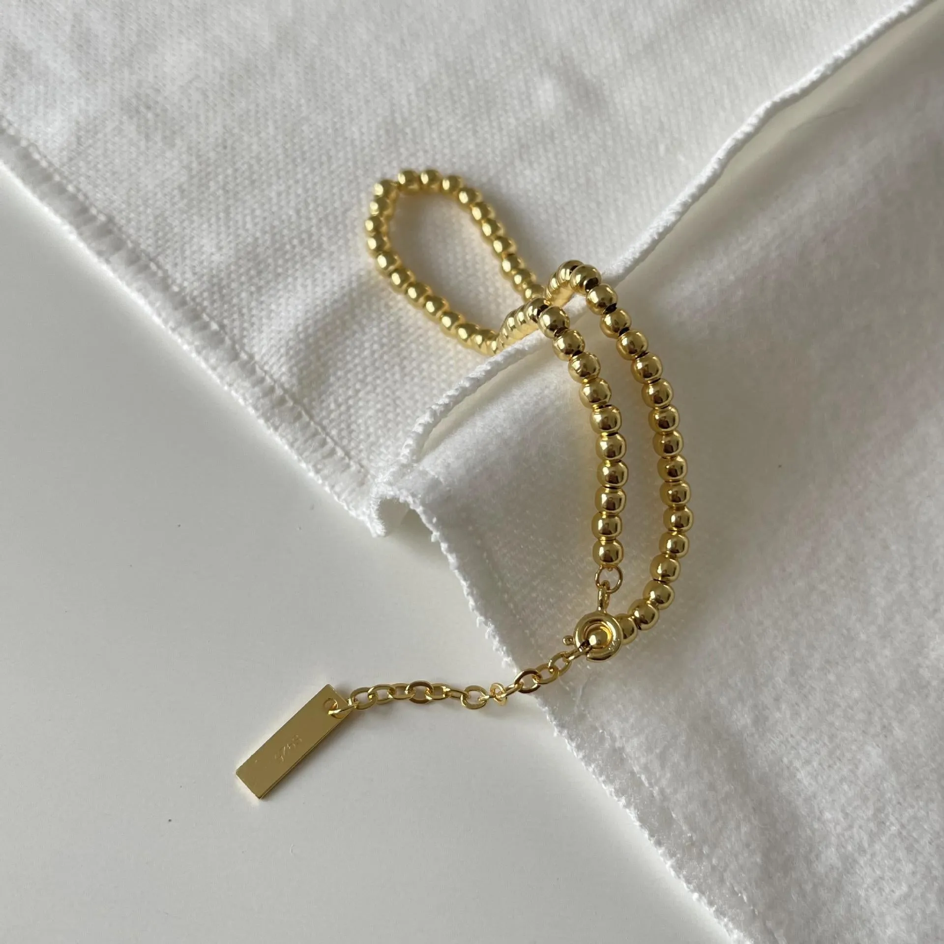 Stunning 24K Gold Plated Beaded Bracelet for Women
