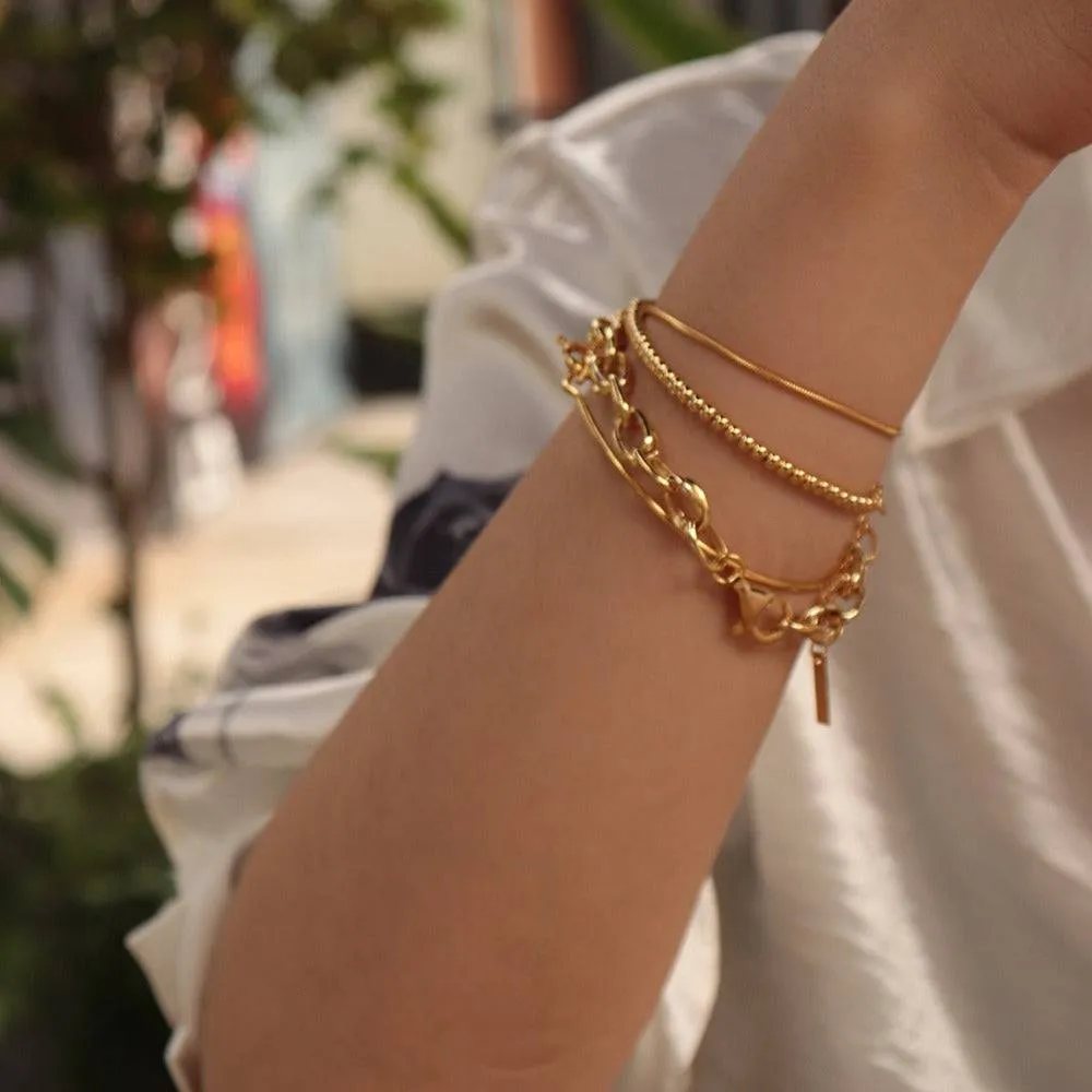 Stunning 24K Gold Plated Beaded Bracelet for Women