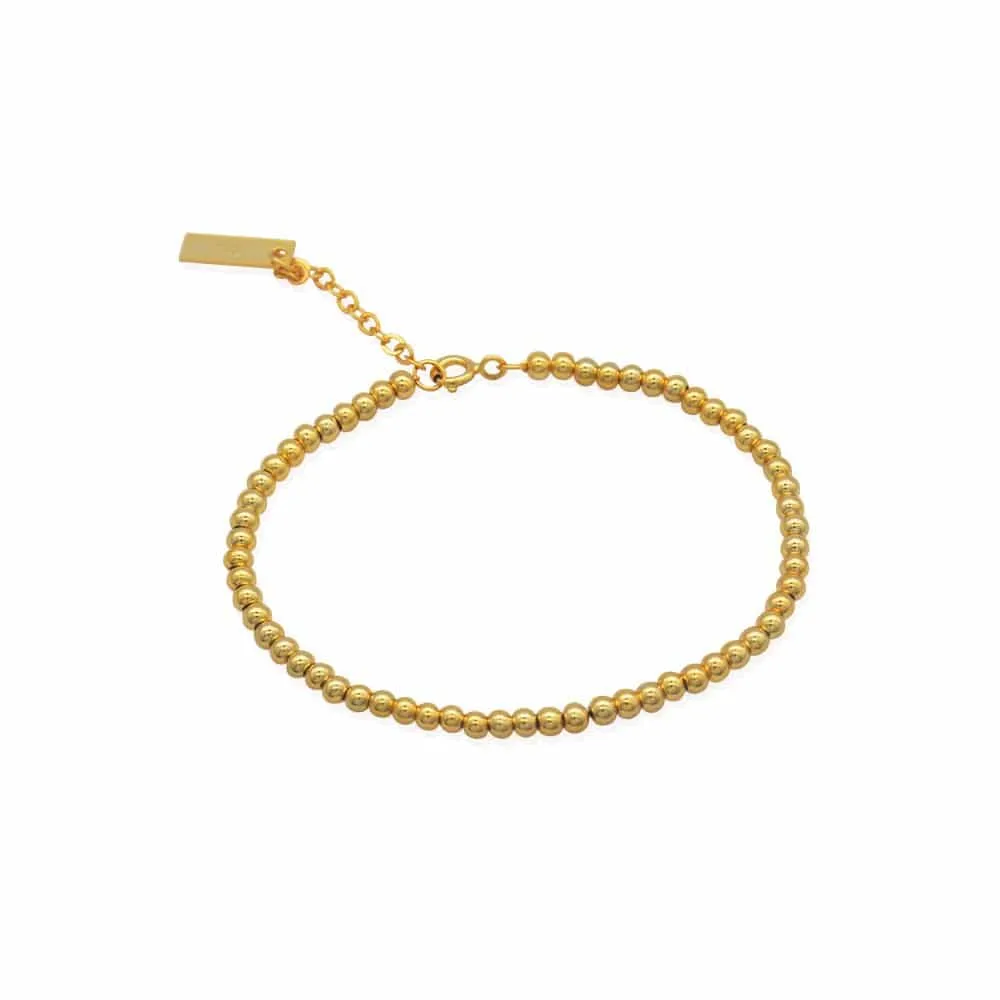 Stunning 24K Gold Plated Beaded Bracelet for Women