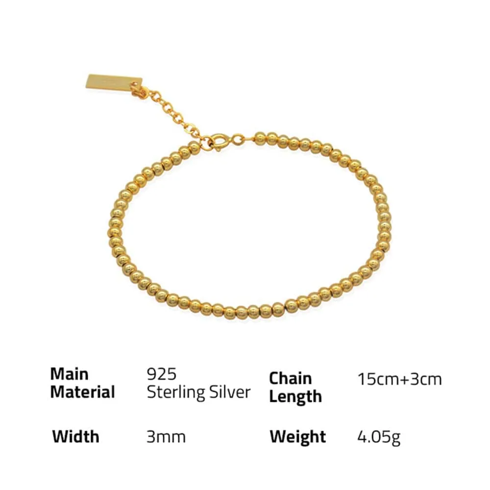 Stunning 24K Gold Plated Beaded Bracelet for Women