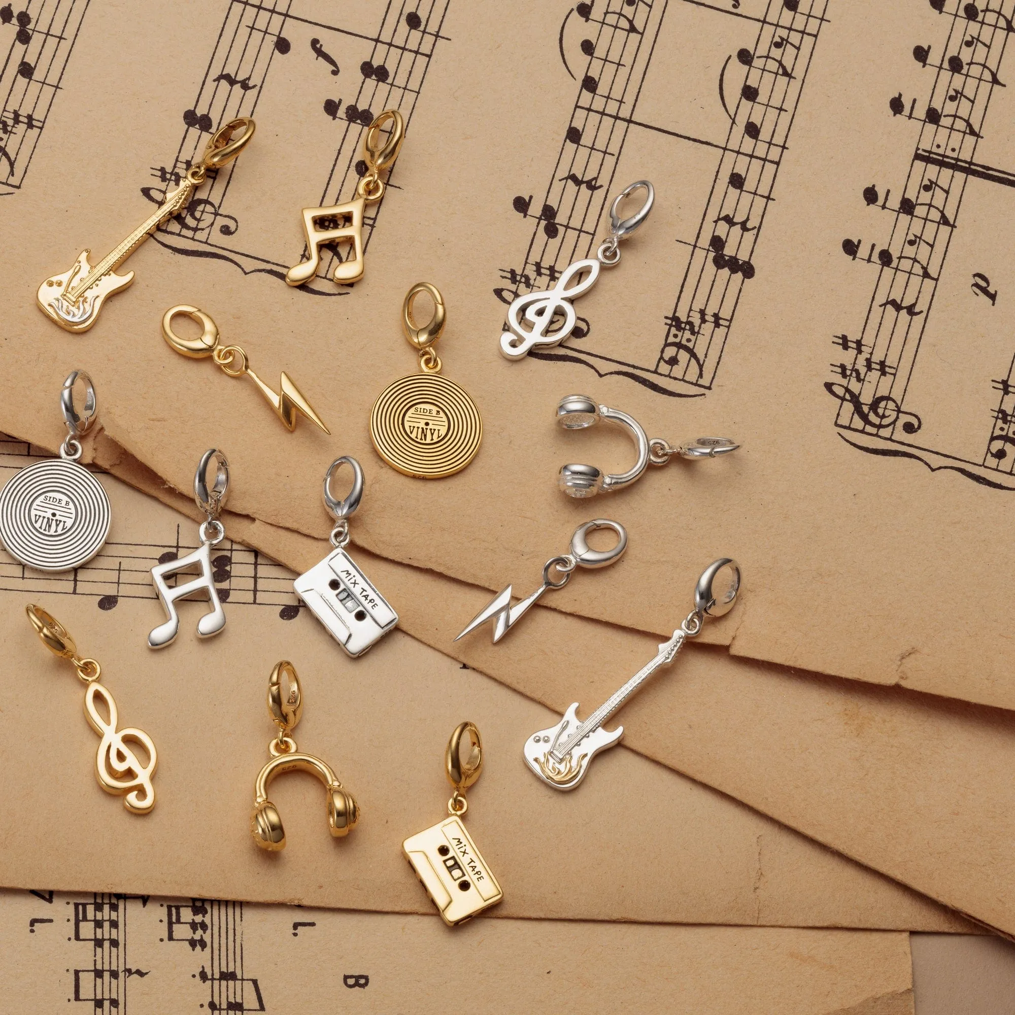 Gold Plated Electric Guitar Charm