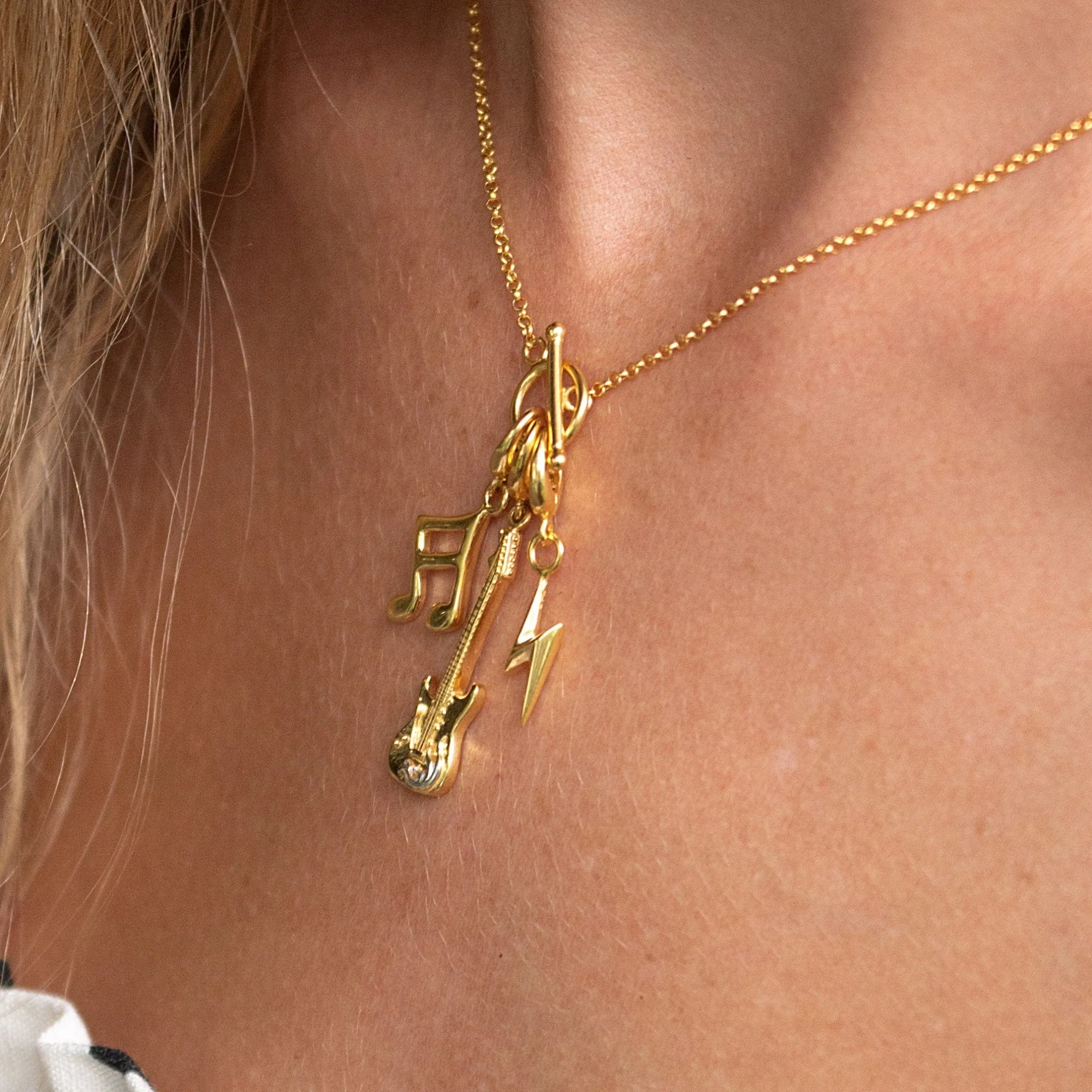 Gold Plated Electric Guitar Charm