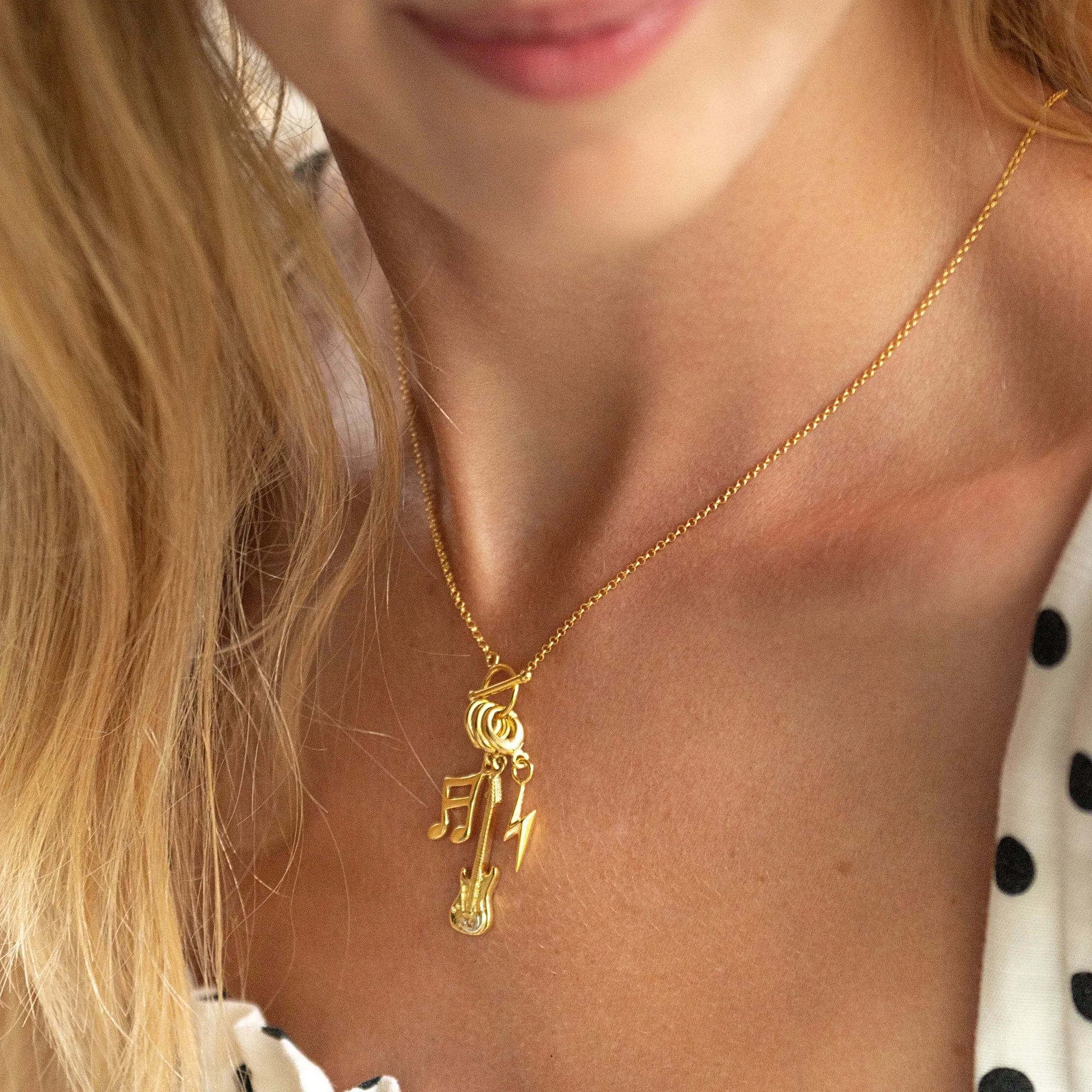 Gold Plated Electric Guitar Charm