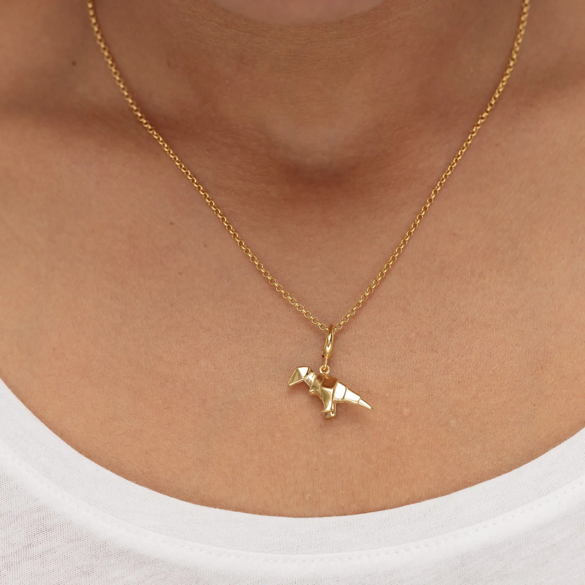 Gold Plated Origami T-Rex Charm