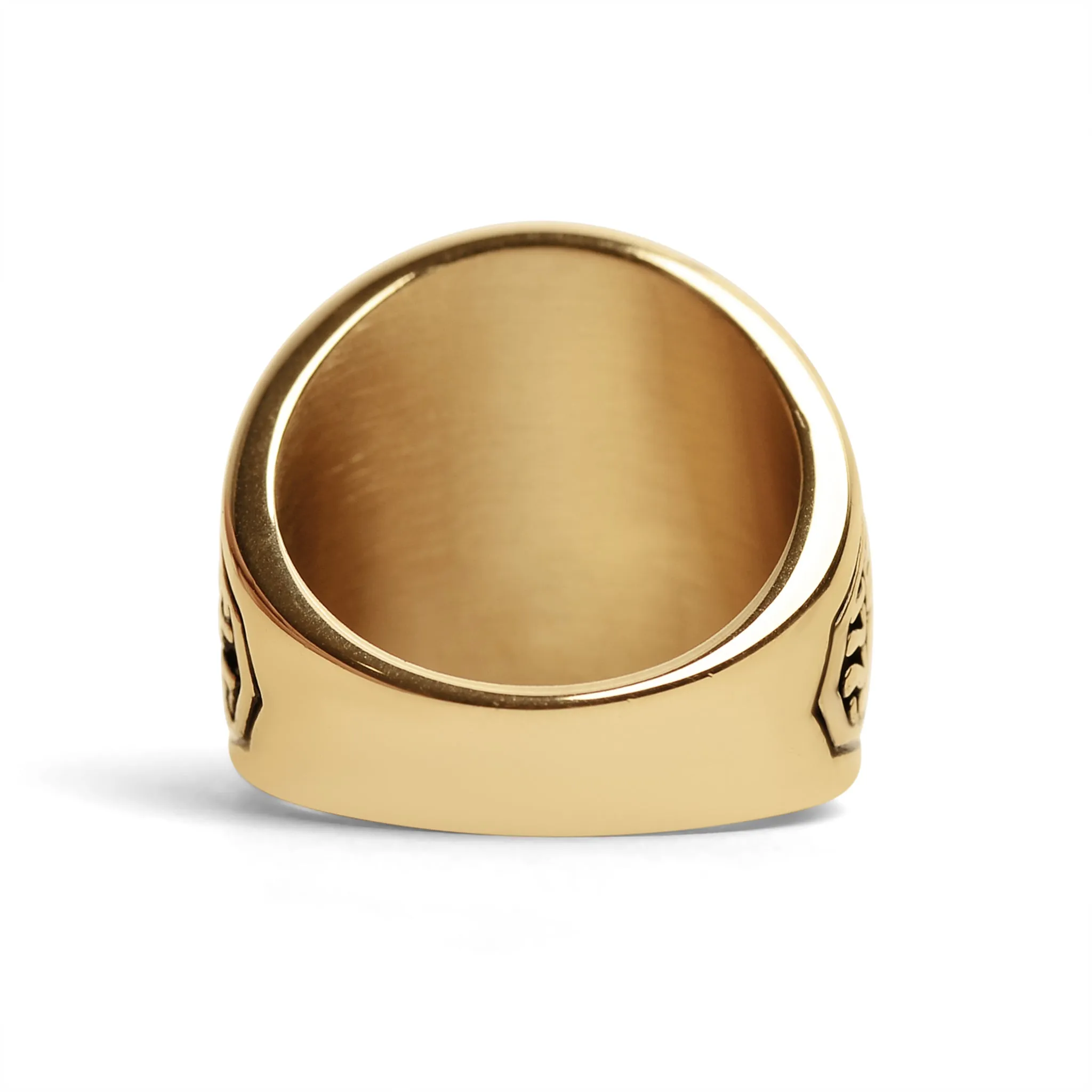 Gold United States Marines Red Center Stone Stainless Steel Ring / MCR6002
