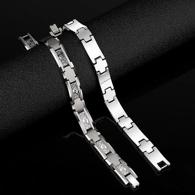 High Polished Tungsten Dragon Design Bracelet