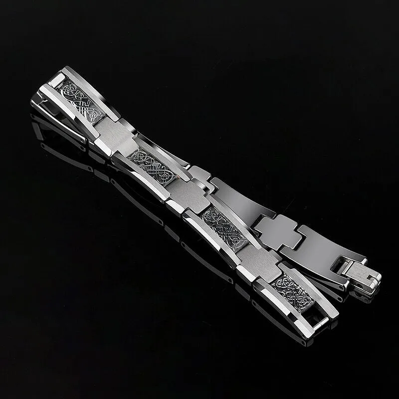 High Polished Tungsten Dragon Design Bracelet