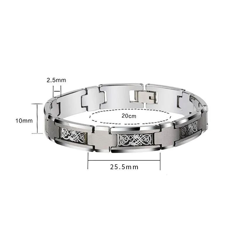 High Polished Tungsten Dragon Design Bracelet