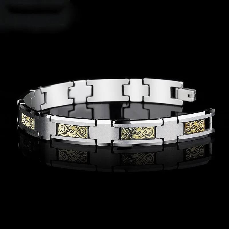 High Polished Tungsten Dragon Design Bracelet