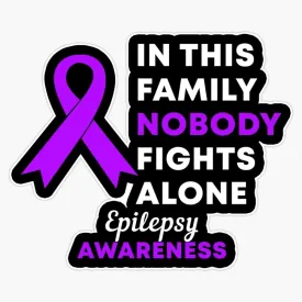 in This Family Nobody Fights Alone Epilepsy Awareness Sticker Vinyl Decal Car Laptop Wall Window Bumper Sticker 5"