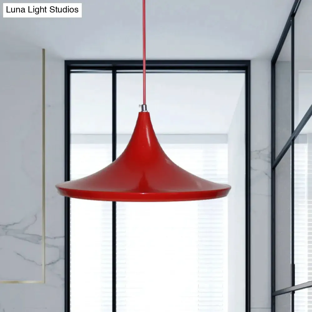 Industrial Metal Pendant Light with Cone/Saucer/Urn Design - Black/White/Gold Finish and Linear/Round Canopy