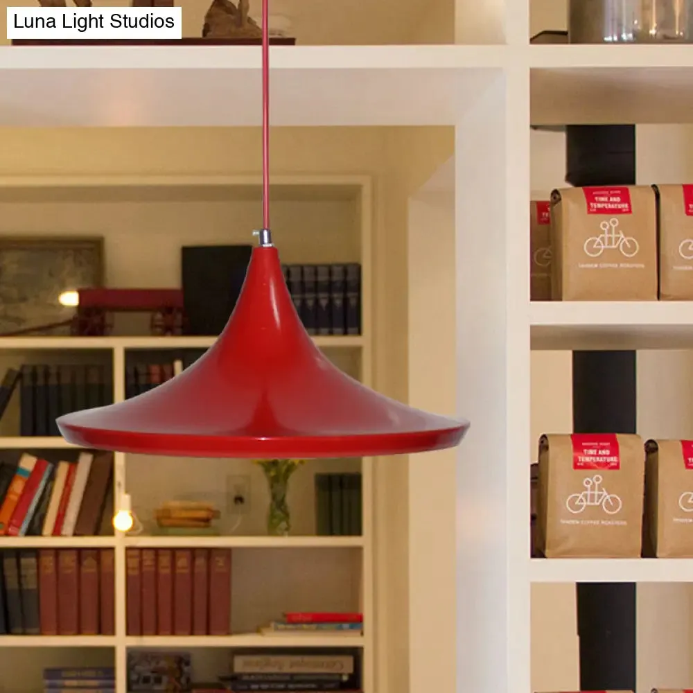 Industrial Metal Pendant Light with Cone/Saucer/Urn Design - Black/White/Gold Finish and Linear/Round Canopy
