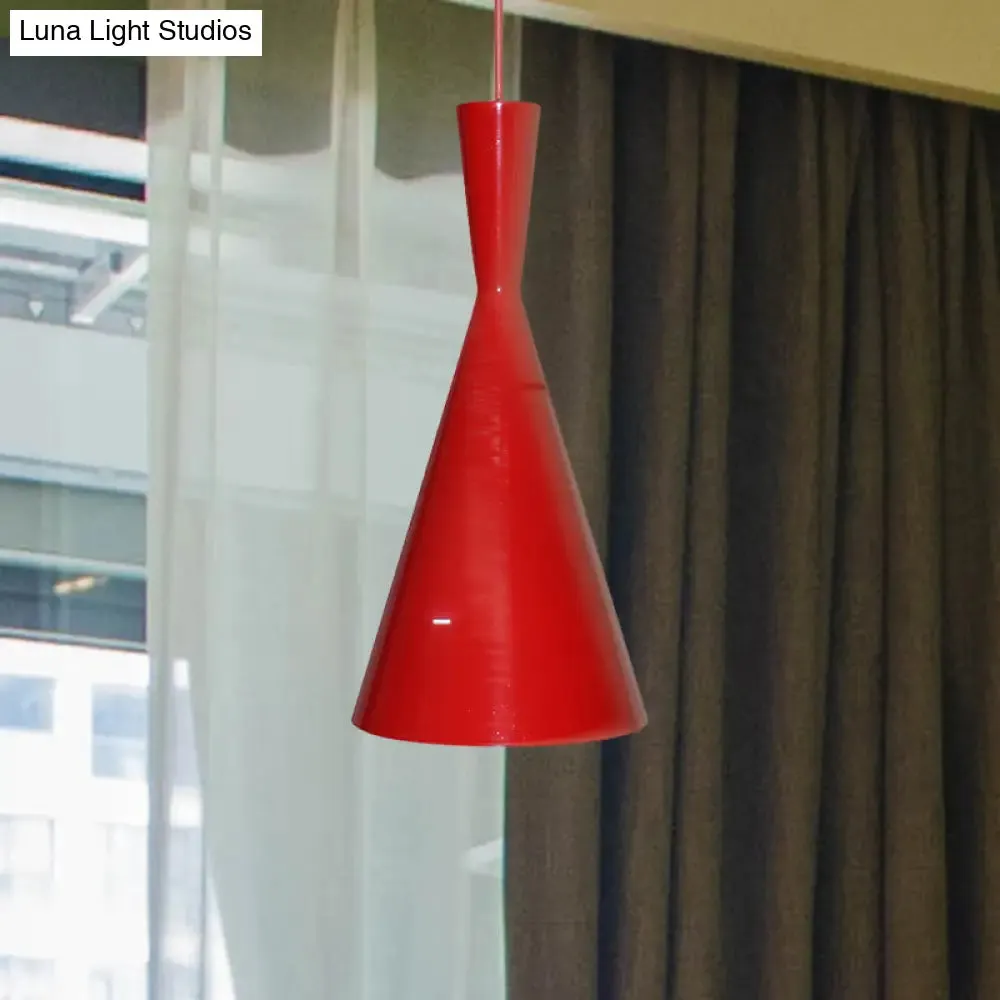 Industrial Metal Pendant Light with Cone/Saucer/Urn Design - Black/White/Gold Finish and Linear/Round Canopy