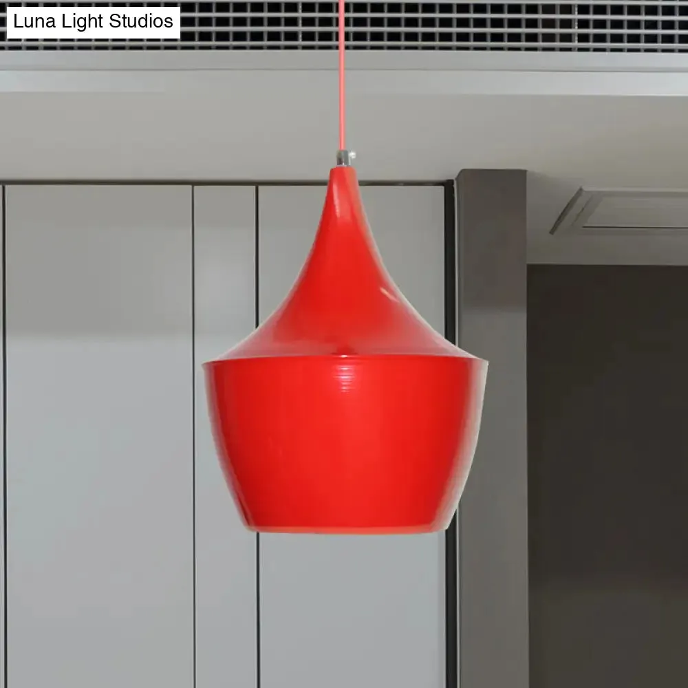 Industrial Metal Pendant Light with Cone/Saucer/Urn Design - Black/White/Gold Finish and Linear/Round Canopy