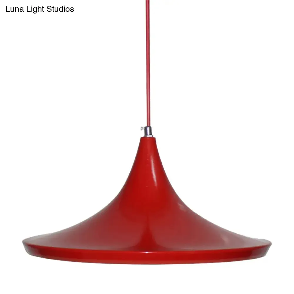 Industrial Metal Pendant Light with Cone/Saucer/Urn Design - Black/White/Gold Finish and Linear/Round Canopy