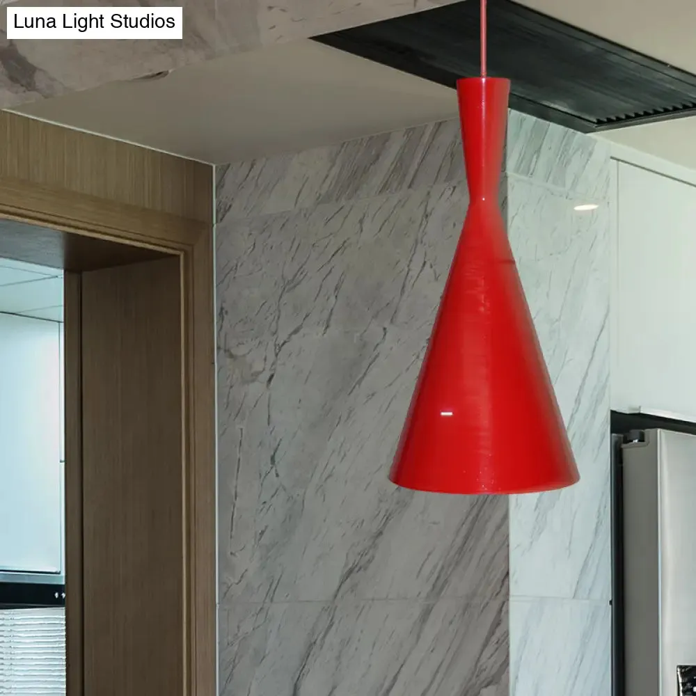 Industrial Metal Pendant Light with Cone/Saucer/Urn Design - Black/White/Gold Finish and Linear/Round Canopy