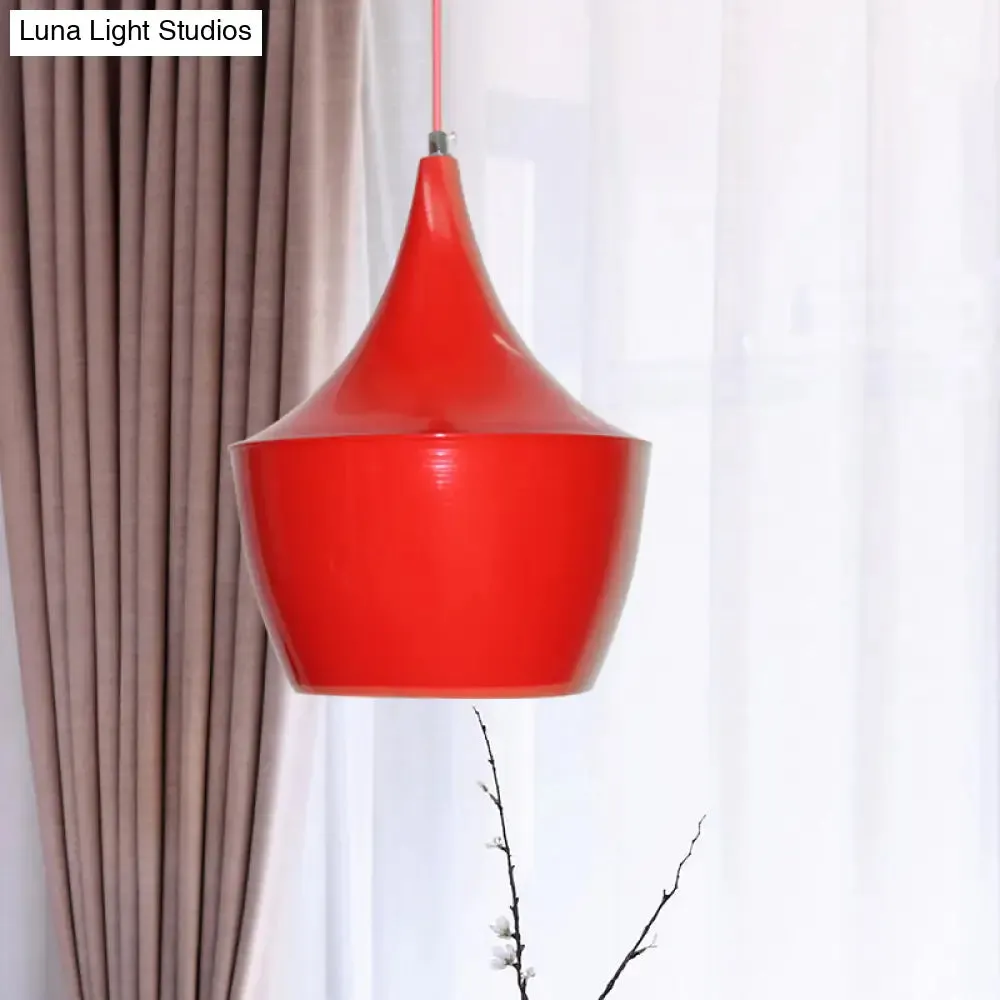 Industrial Metal Pendant Light with Cone/Saucer/Urn Design - Black/White/Gold Finish and Linear/Round Canopy
