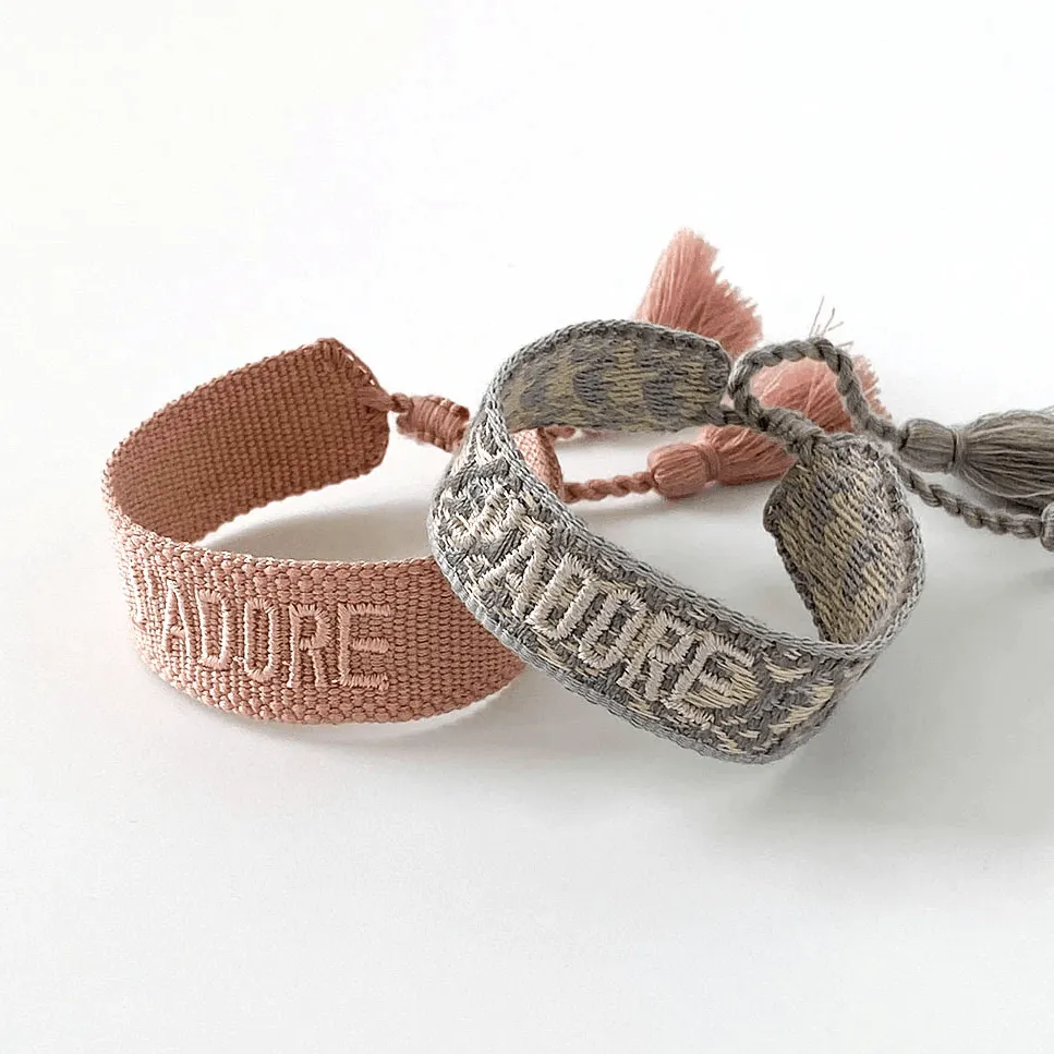 J'ADORE Adjustable Bracelet | Grey Pattern