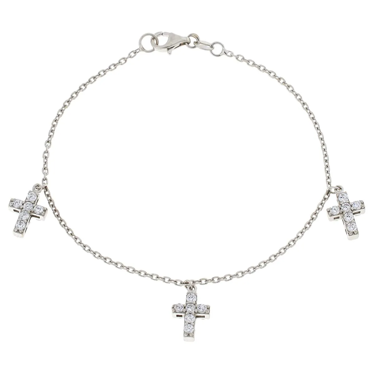 Katharine McPhee 2.25ctw Pavé Cross Bracelet - Sterling Silver (Lobster Claw Clasp)