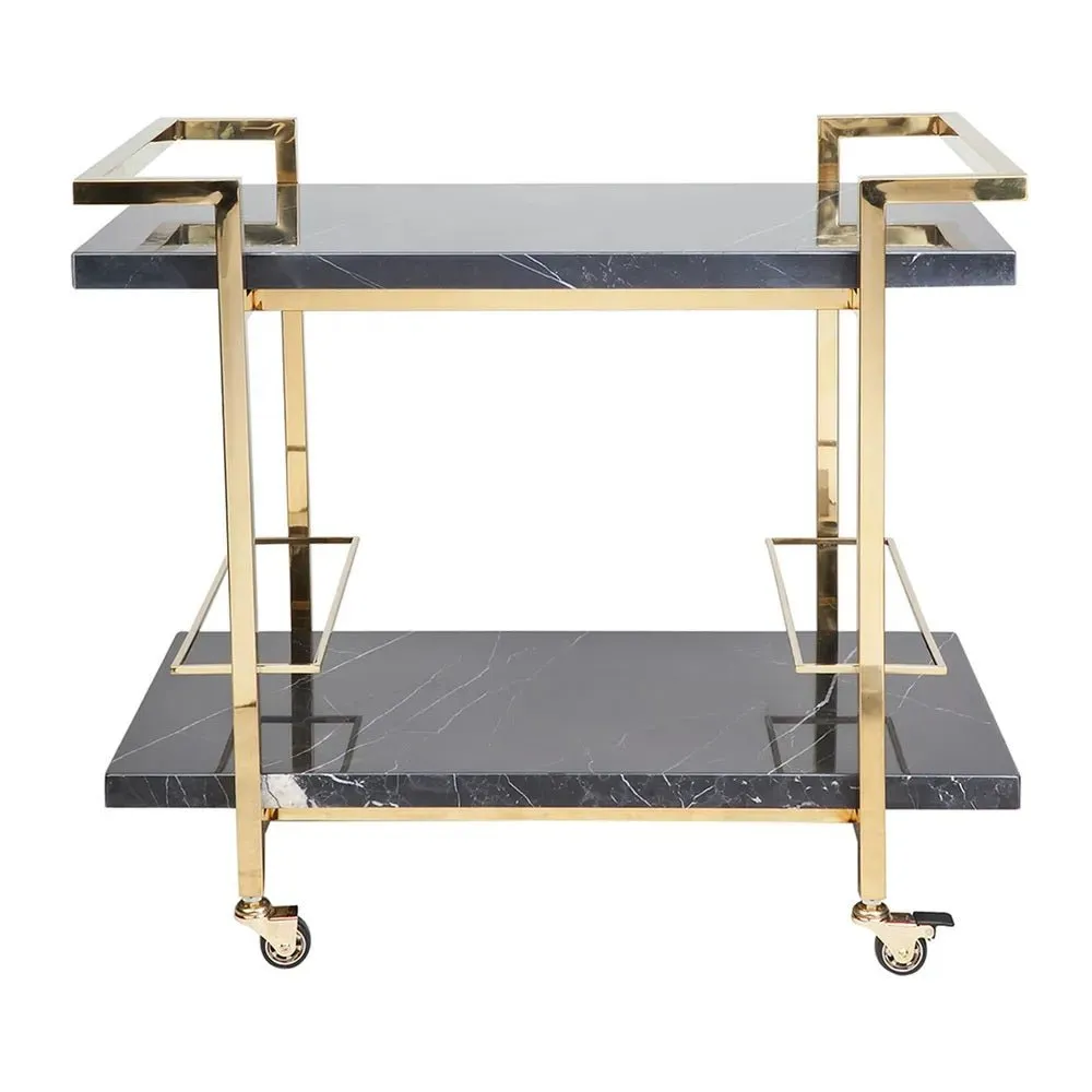 Kensington Drinks Trolley - Black & Gold