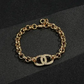 Kids Gold Filled Horseshoe Belcher Bracelet Stones 8/8.5 Inch